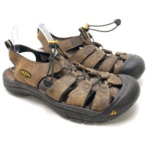 KEEN Genuine Leather Sport Slingback Brown Sandals Camping Hiking Fishing 10.5